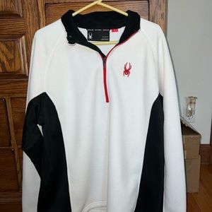 Mens spyder XL pull over. White, black, and red.